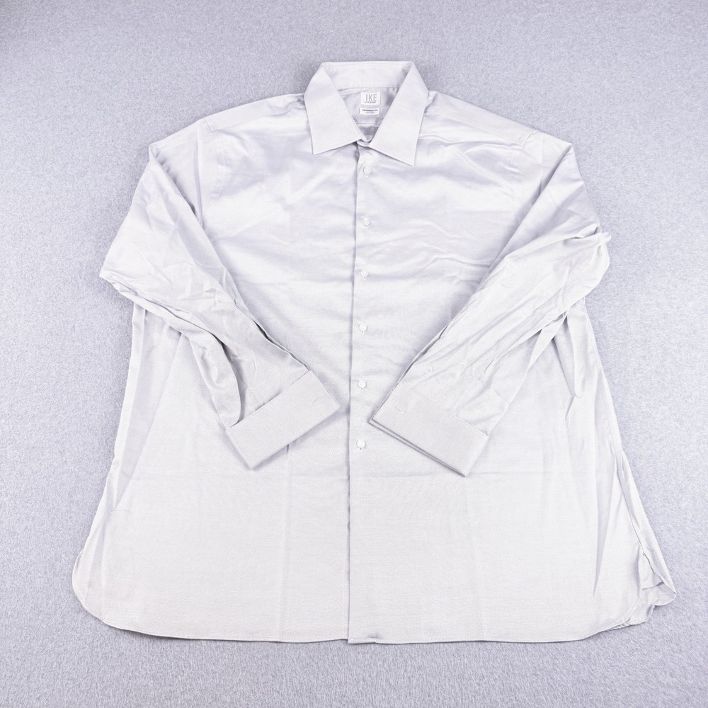 IKE Behar Performance 100 Non-Iron French Cuff Dress Shirt 17.5 34 XL Lilac